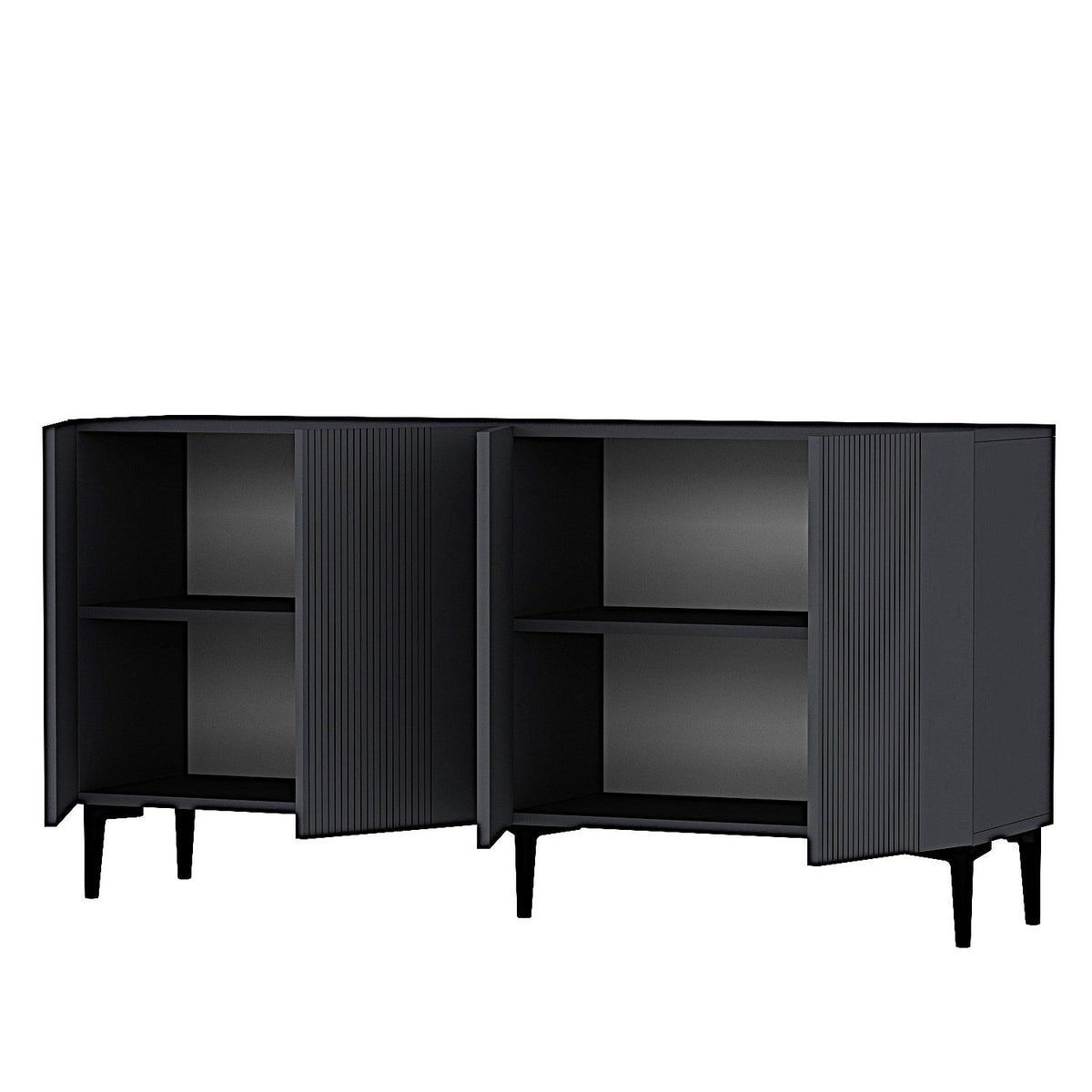 Κονσόλα Kalavasos Με Ράφια Ανθρακί 150x32x75 εκ. Μελαμίνης