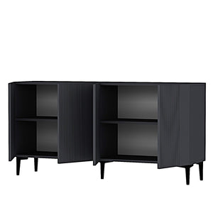 Κονσόλα Kalavasos Με Ράφια Ανθρακί 150x32x75 εκ. Μελαμίνης