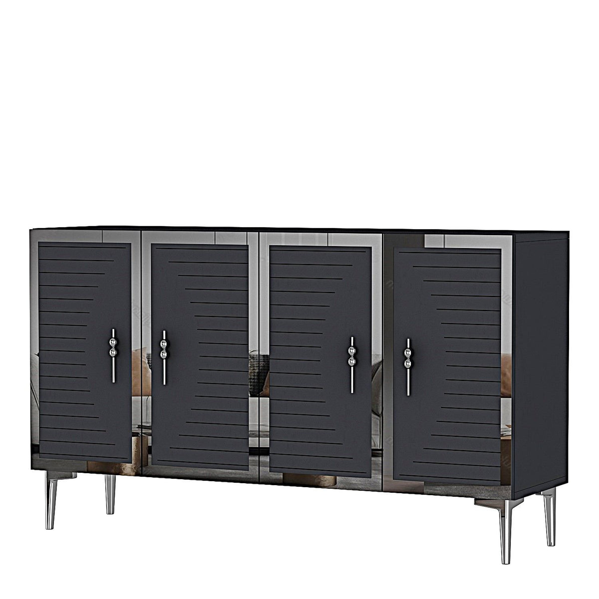 Κονσόλα Drosopigi Ανθρακί - Ασημί 120x32x75 εκ. Μελαμίνης