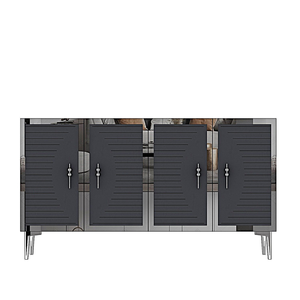 Κονσόλα Drosopigi Ανθρακί - Ασημί 120x32x75 εκ. Μελαμίνης