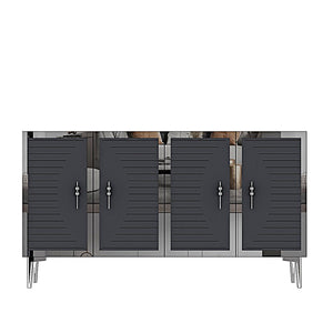 Κονσόλα Drosopigi Ανθρακί - Ασημί 120x32x75 εκ. Μελαμίνης