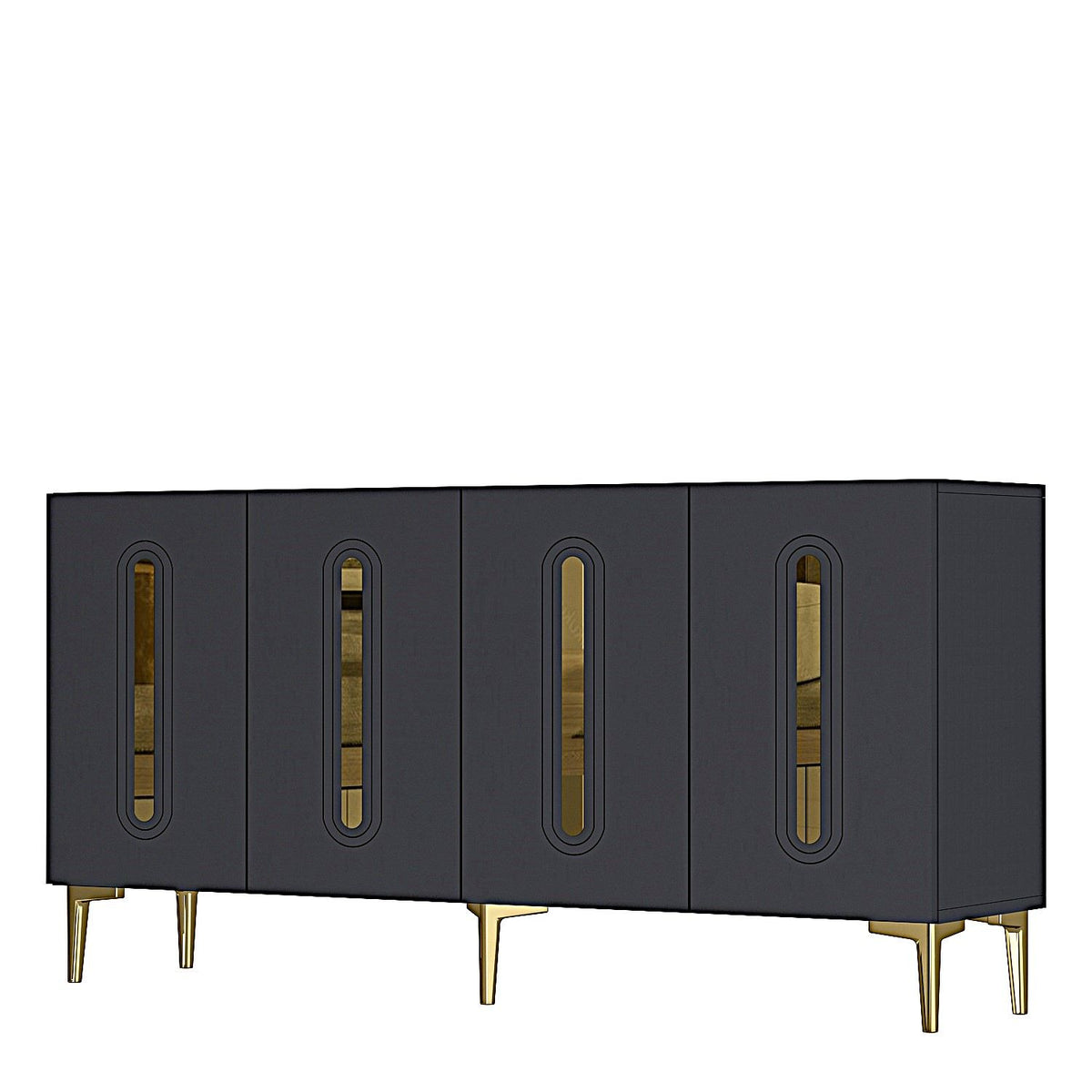 Κονσόλα Drakos Ανθρακί - Χρυσό 150x32x75 εκ. Μελαμίνης