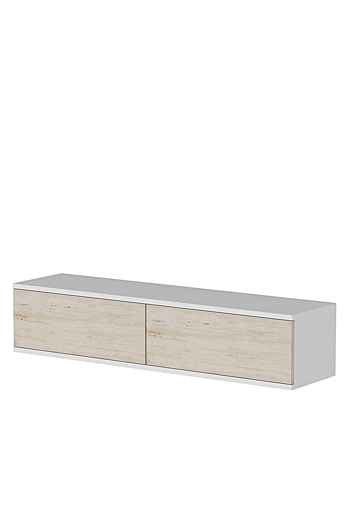 Συρταριέρα Arkochori Λευκό - Travertine 120x29.6x25.5 εκ. Μελαμίνης