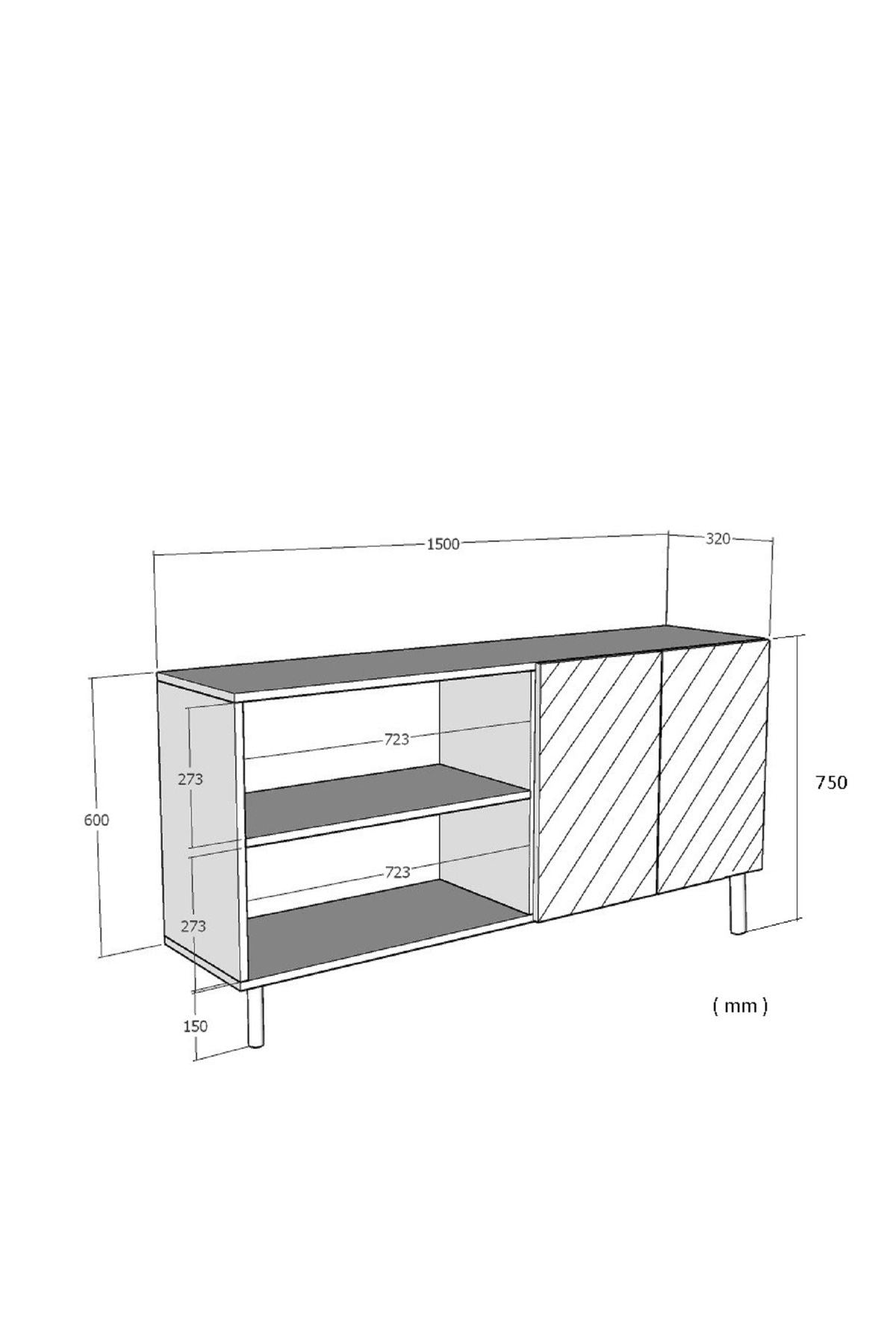 Κονσόλα Akrolimni Λευκό - Travertine - Ασημί 150x32x75 εκ. Μελαμίνης