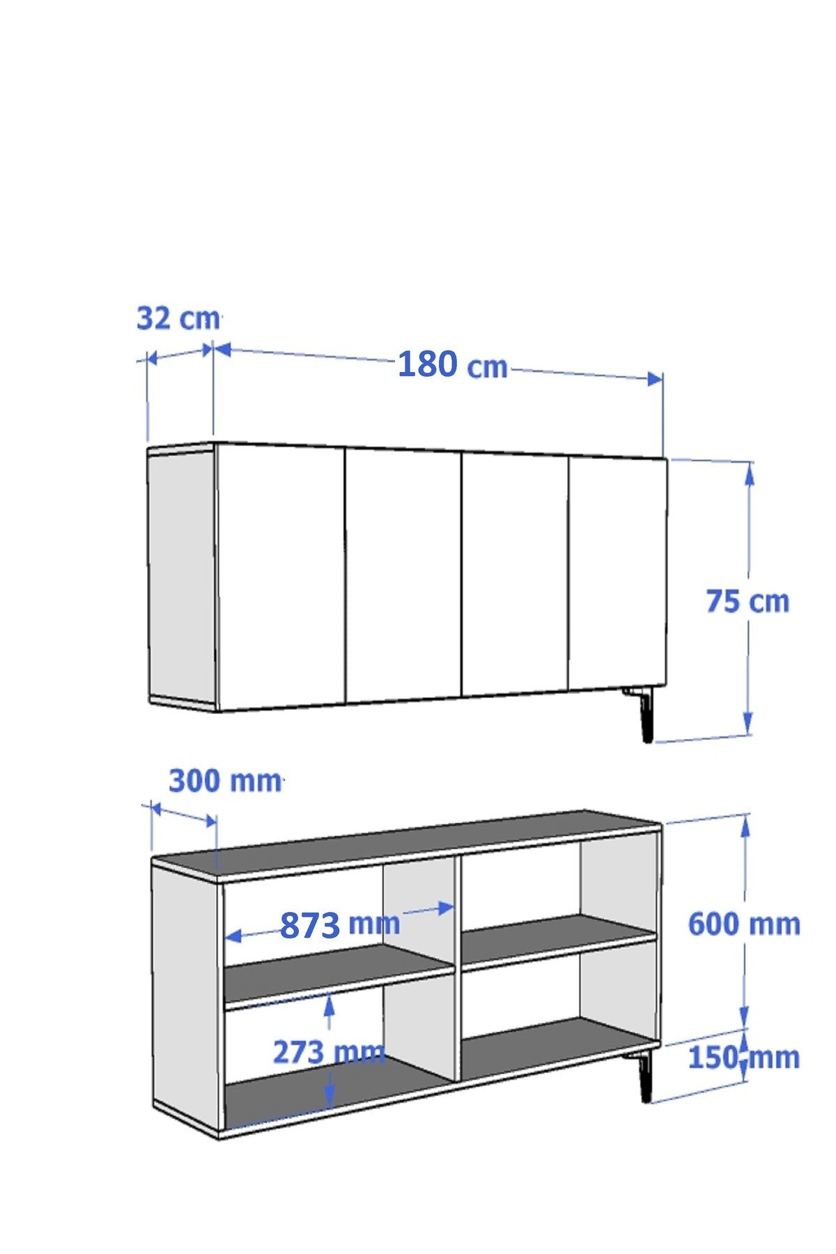 Κονσόλα Angelochori Λευκό - Travertine - Χρυσό 180x32x75 εκ. Μελαμίνης