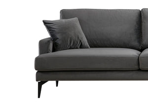 Γωνιακός Καναπές Pigi Δεξιά Γωνία Ανθρακί 90x180x88 εκ.