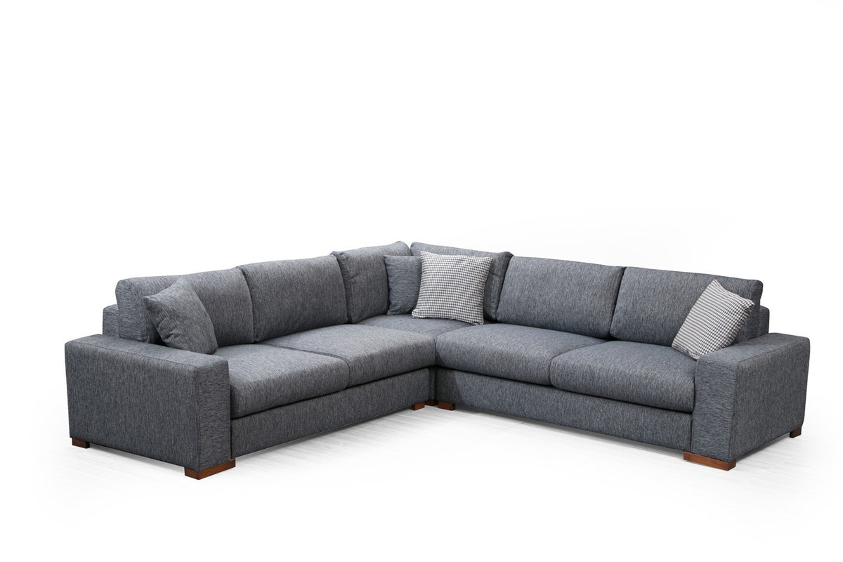 Γωνιακός Καναπές Vroulidia Ανθρακί 95x95x85 εκ.
