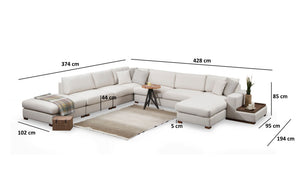 Γωνιακός Καναπές Vroulidia Λευκό 428x95x85 εκ. Κωδ. 8