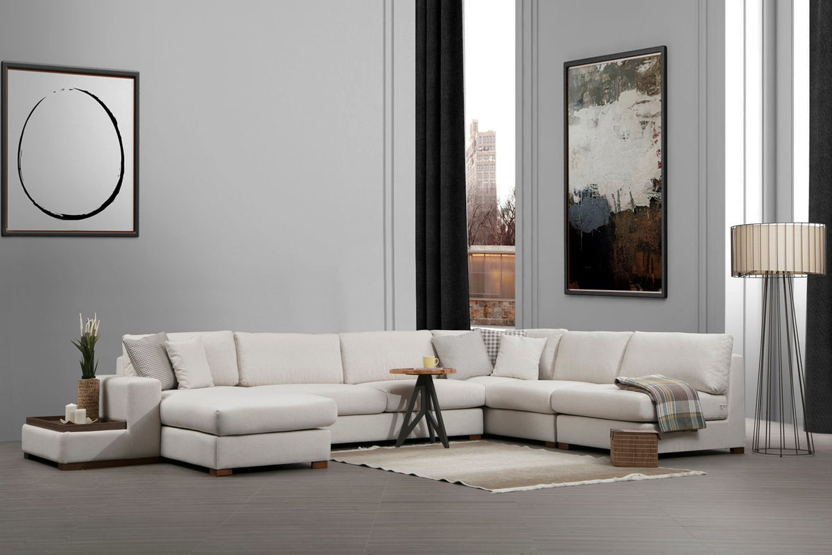 Γωνιακός Καναπές Vroulidia Λευκό 428x95x85 εκ. Κωδ. 10
