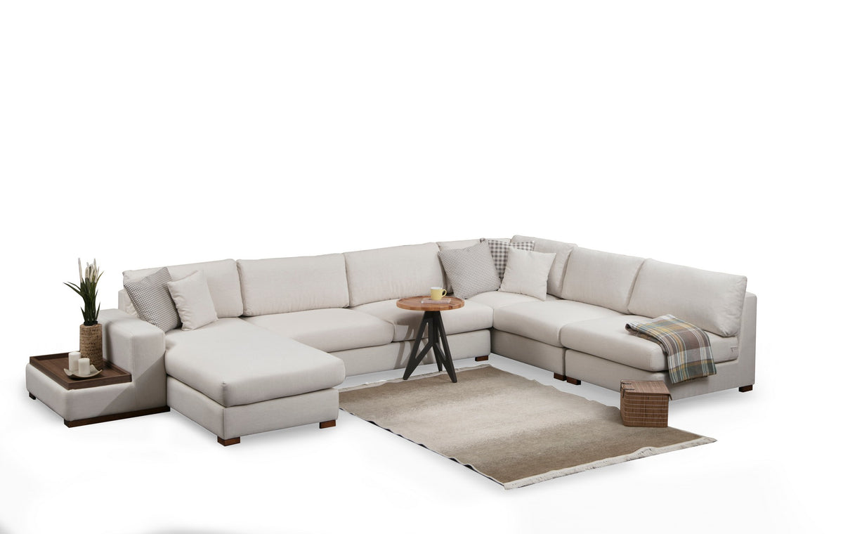 Γωνιακός Καναπές Vroulidia Λευκό 428x95x85 εκ. Κωδ. 10