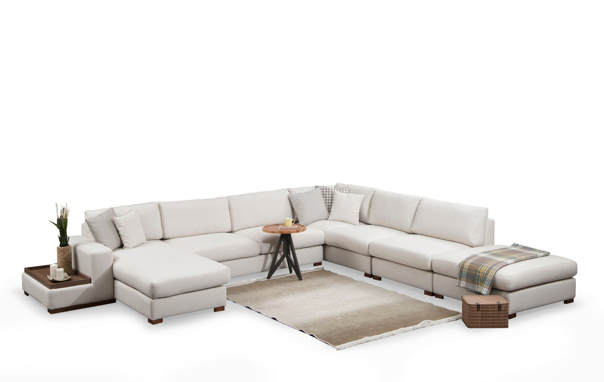 Γωνιακός Καναπές Vroulidia Λευκό 428x95x85 εκ. Κωδ. 11