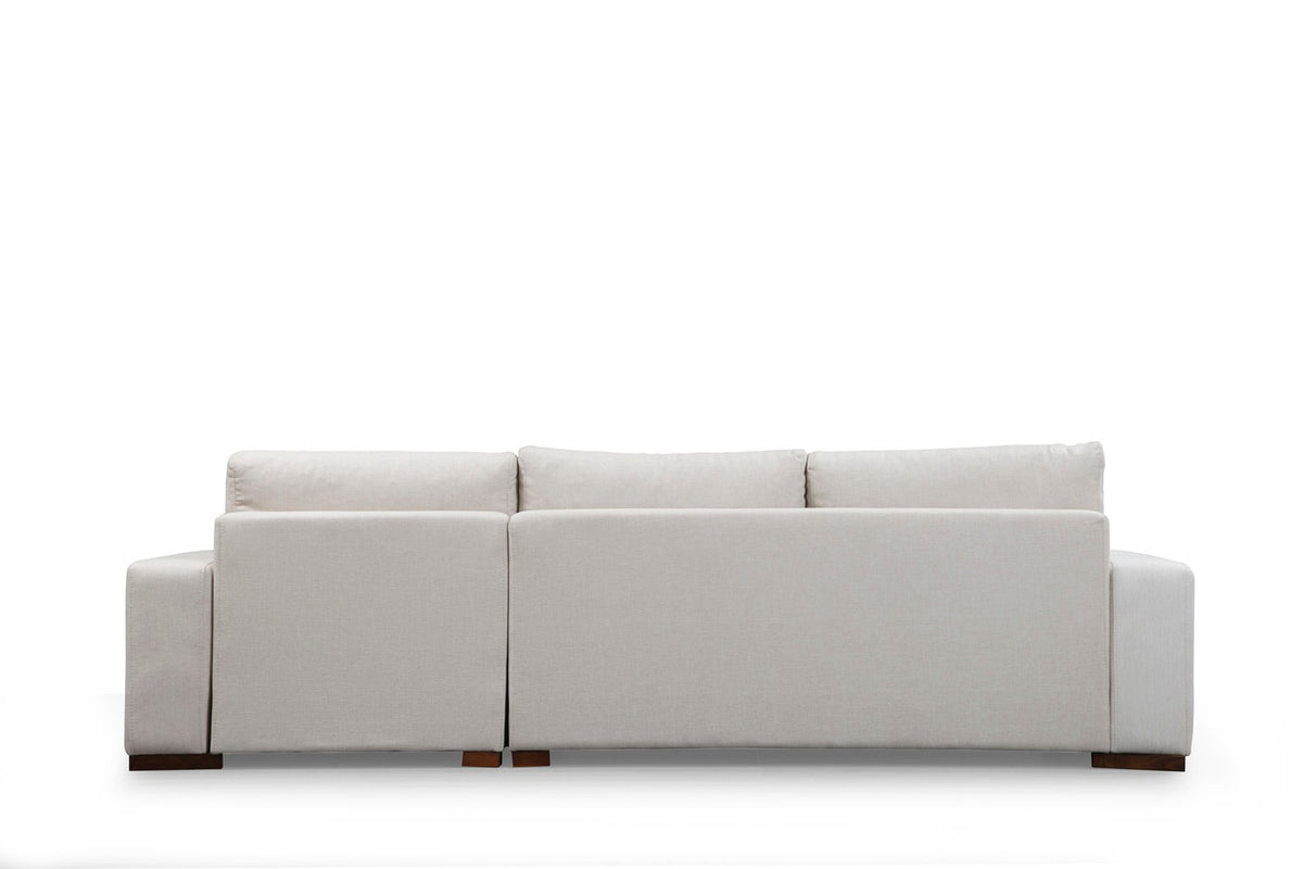 Γωνιακός Καναπές Vroulidia Λευκό 194x95x85 εκ.