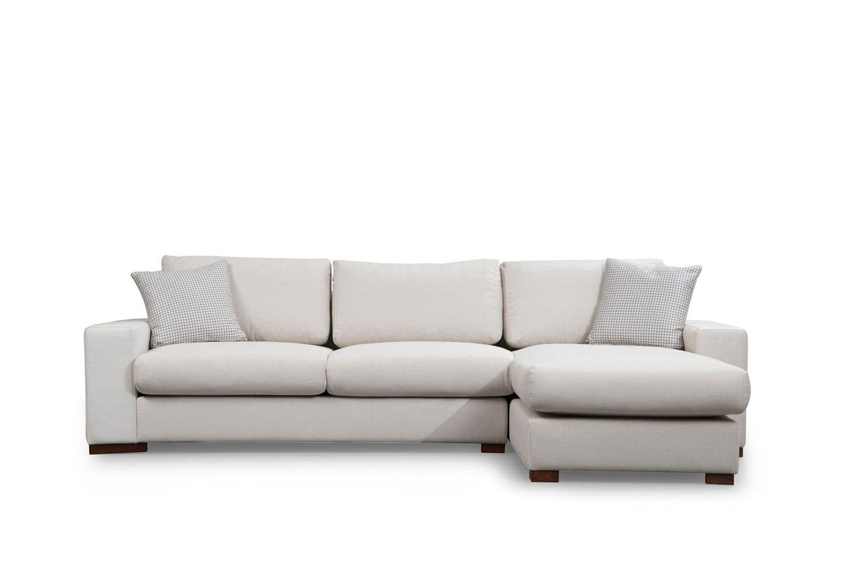 Γωνιακός Καναπές Vroulidia Λευκό 194x95x85 εκ.
