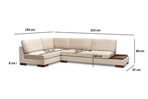 Γωνιακός Καναπές Polydrosos Αριστερή Γωνία Μπεζ 97x193x80 εκ. Κωδ. With