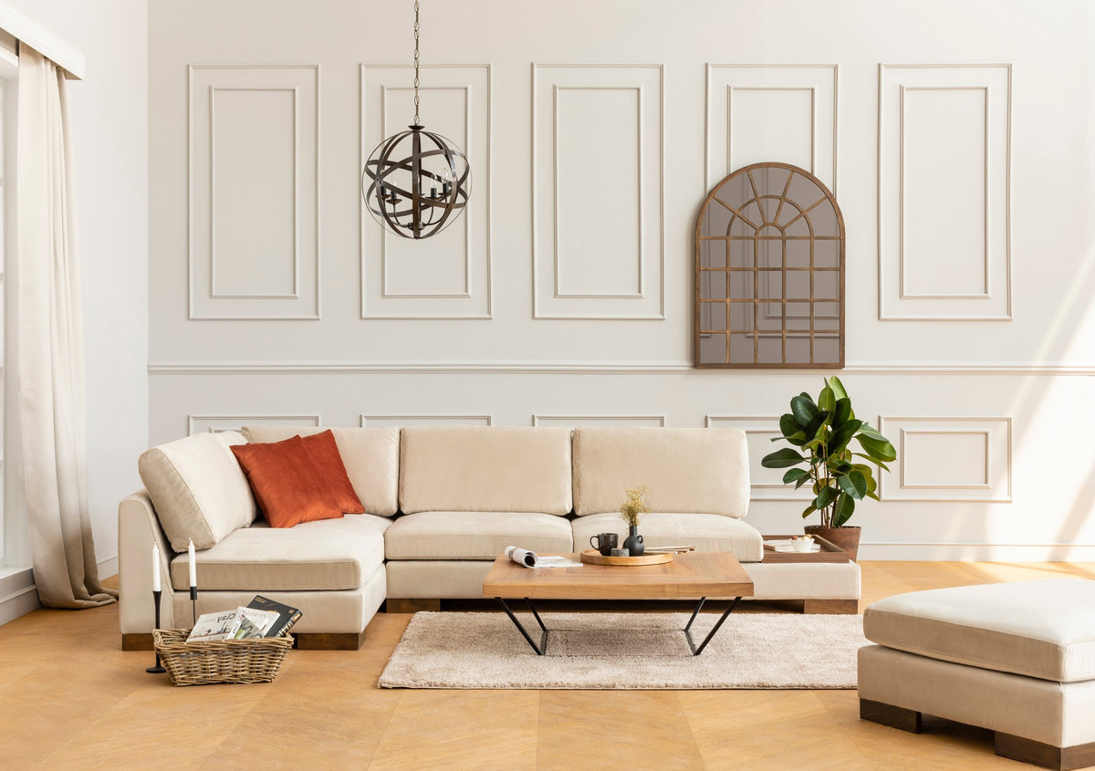 Γωνιακός Καναπές Polydrosos Αριστερή Γωνία Μπεζ 97x193x80 εκ. Κωδ. With