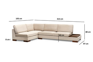 Γωνιακός Καναπές Polydrosos Αριστερή Γωνία Μπεζ 97x193x80 εκ. Κωδ. Without
