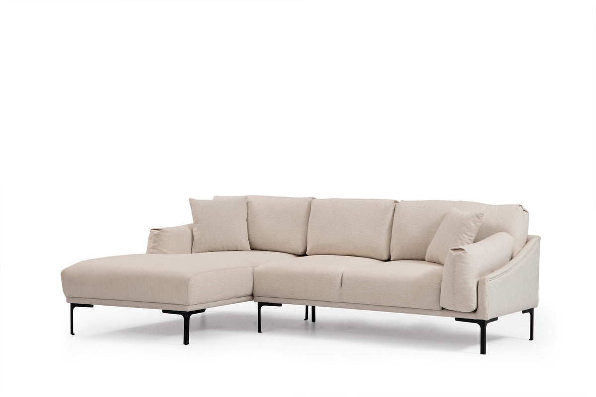 Γωνιακός Καναπές Pallini Αριστερή Γωνία Κρεμ 90x150x65 εκ.