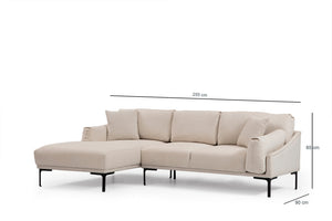 Γωνιακός Καναπές Pallini Αριστερή Γωνία Κρεμ 90x150x65 εκ.