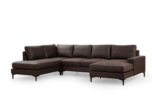 Γωνιακός Καναπές Souvala Καφέ 90x200x90 εκ. Κωδ. 1230