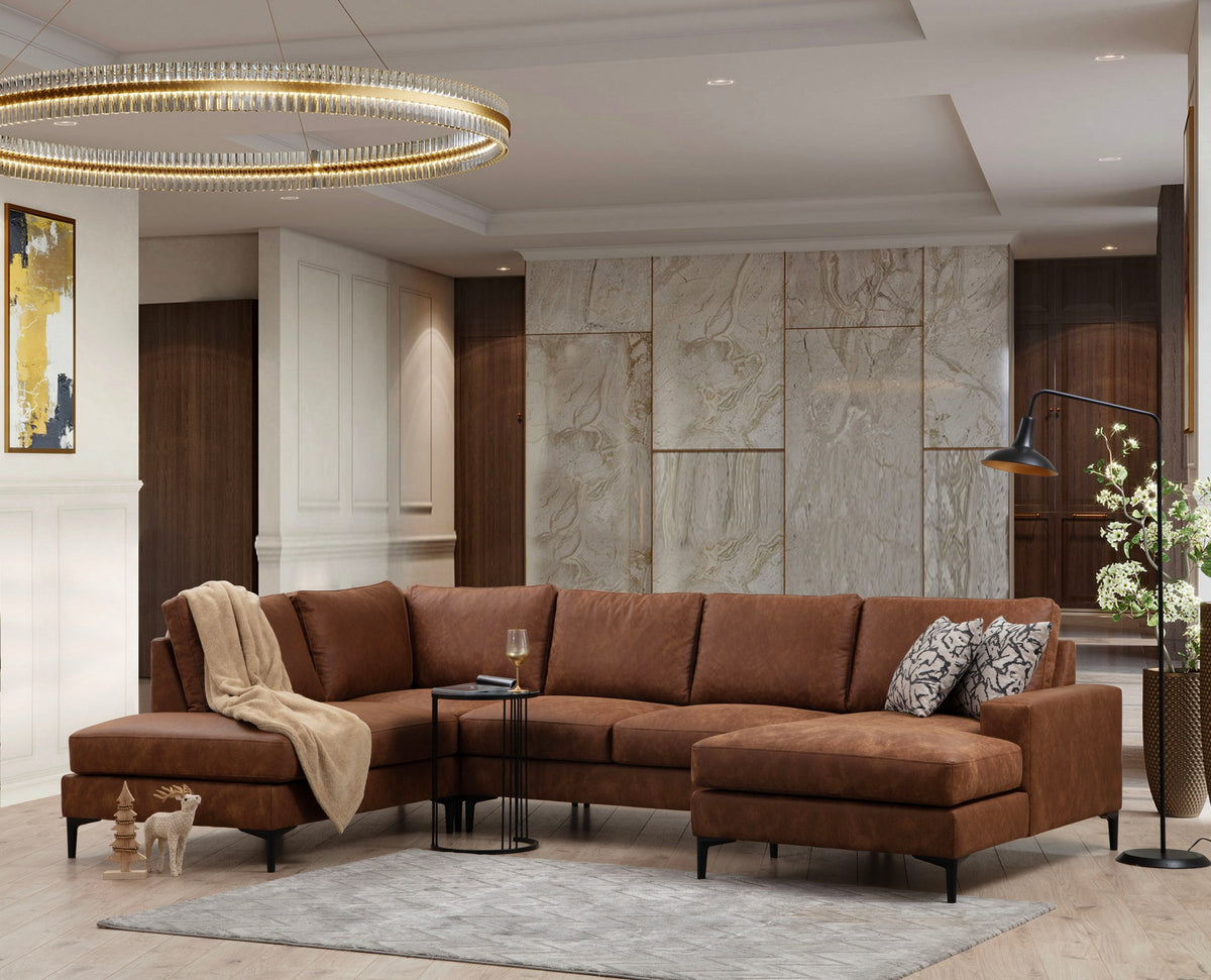 Γωνιακός Καναπές Souvala Καμηλό 90x200x90 εκ. Κωδ. 1232
