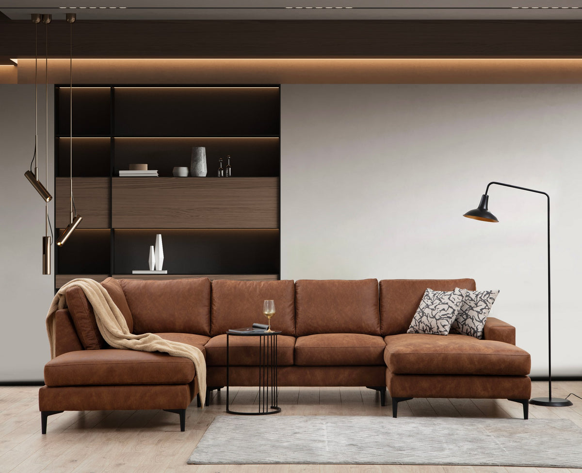 Γωνιακός Καναπές Souvala Καμηλό 90x200x90 εκ. Κωδ. 1232