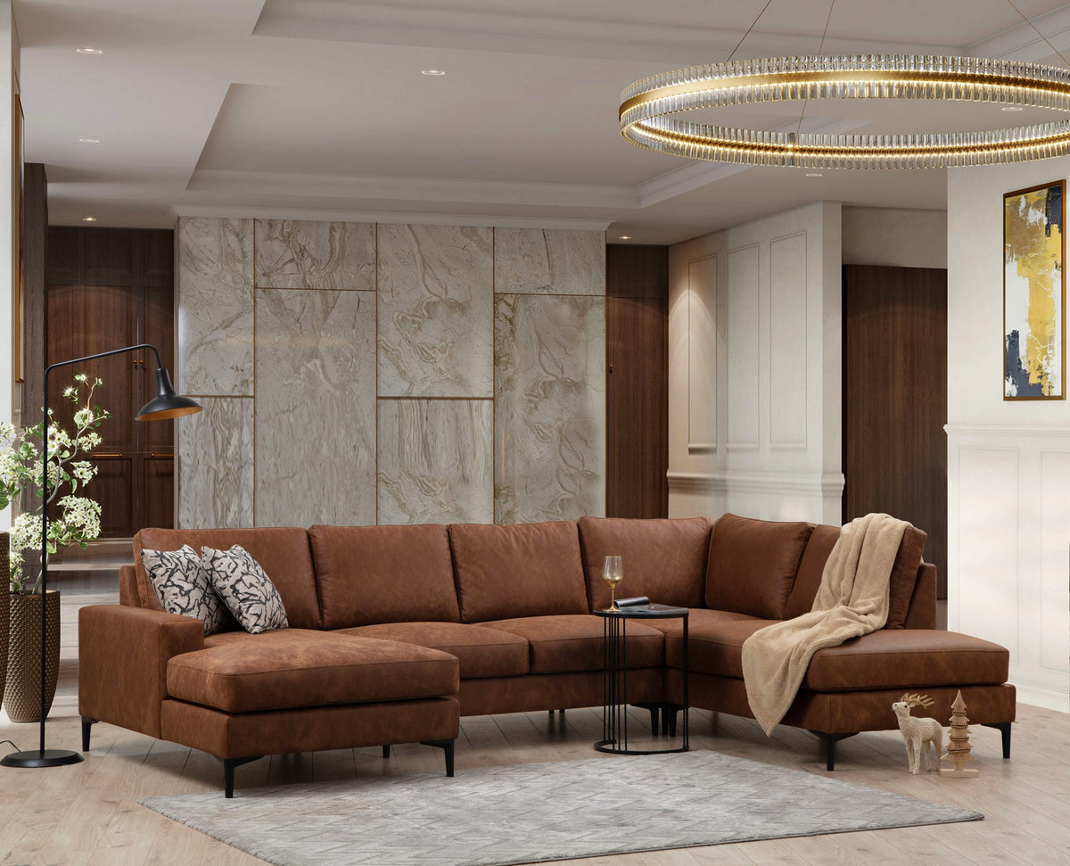 Γωνιακός Καναπές Souvala Καμηλό 90x200x90 εκ. Κωδ. 1233