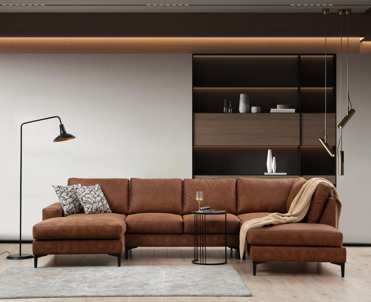 Γωνιακός Καναπές Souvala Καμηλό 90x200x90 εκ. Κωδ. 1233