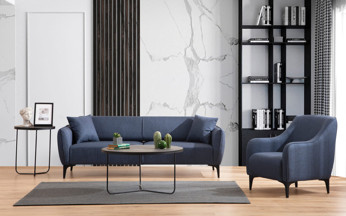 Τριθέσιος Καναπές Nikouria Μπλε 220x95x67 εκ.