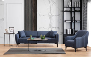 Τριθέσιος Καναπές Nikouria Μπλε 220x95x67 εκ.
