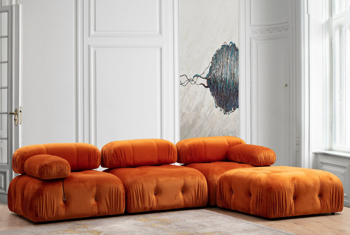 Πολυθρόνα Doxa Αριστερή Πορτοκαλί 95x95x75 εκ.