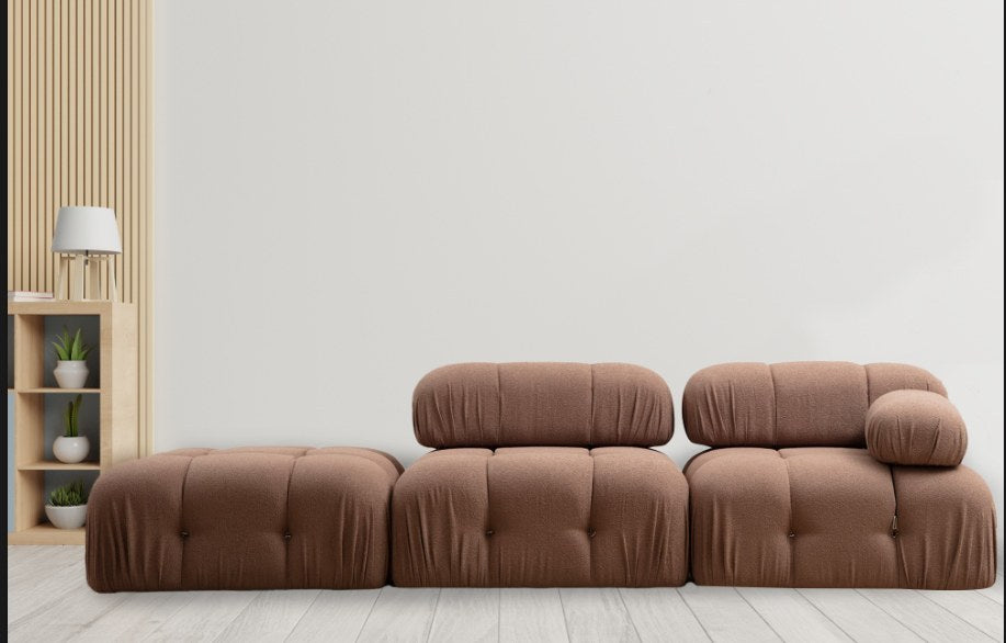 Πολυθρόνα Doxa Δεξιά Καφέ - Bouclé 95x95x75 εκ.