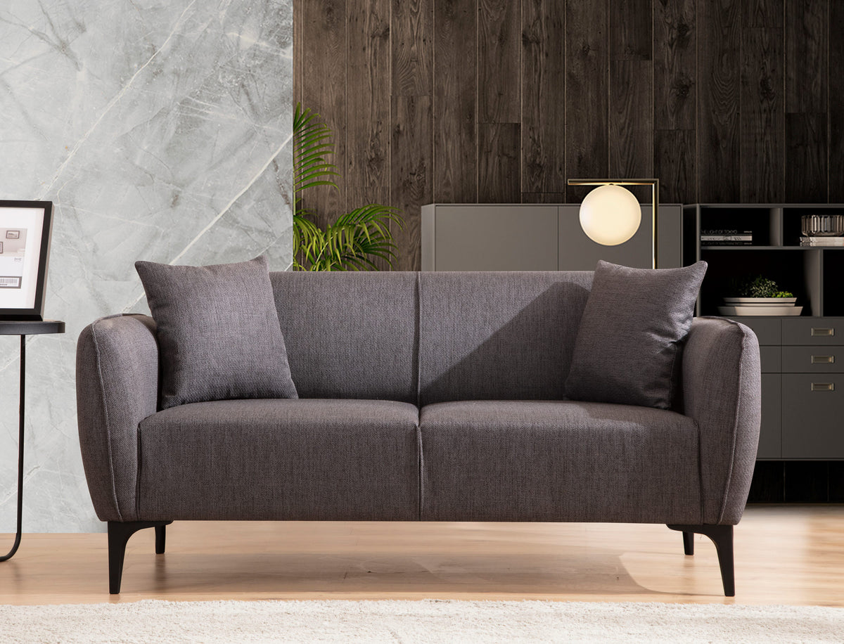 Διθέσιος Καναπές Nikouria Σκούρο Γκρι 160x95x67 εκ. - Pakobazaar