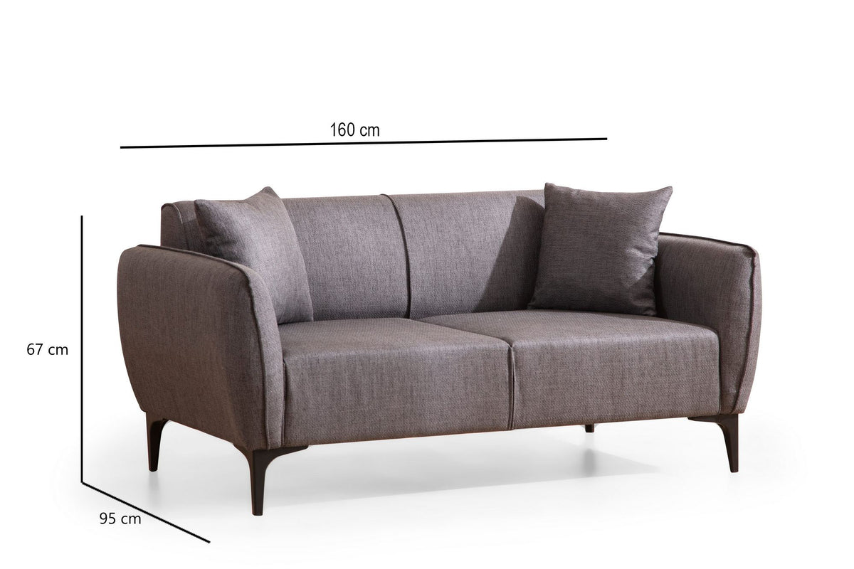Διθέσιος Καναπές Nikouria Σκούρο Γκρι 160x95x67 εκ. - Pakobazaar