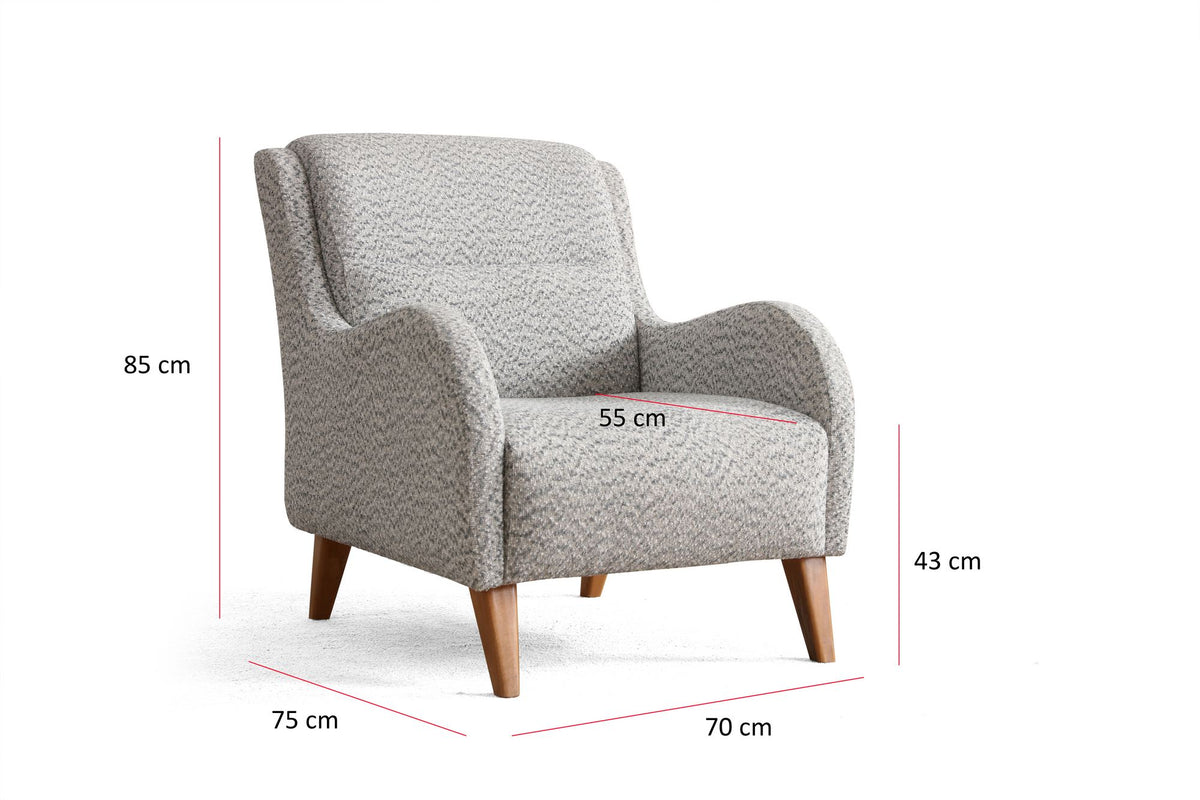 Πολυθρόνα Elia Κρεμ - Μπλε 75x70x85 εκ.