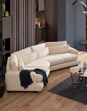 Τετραθέσιος Καναπές Stylida Αριστερός Μπεζ 105x90 εκ.