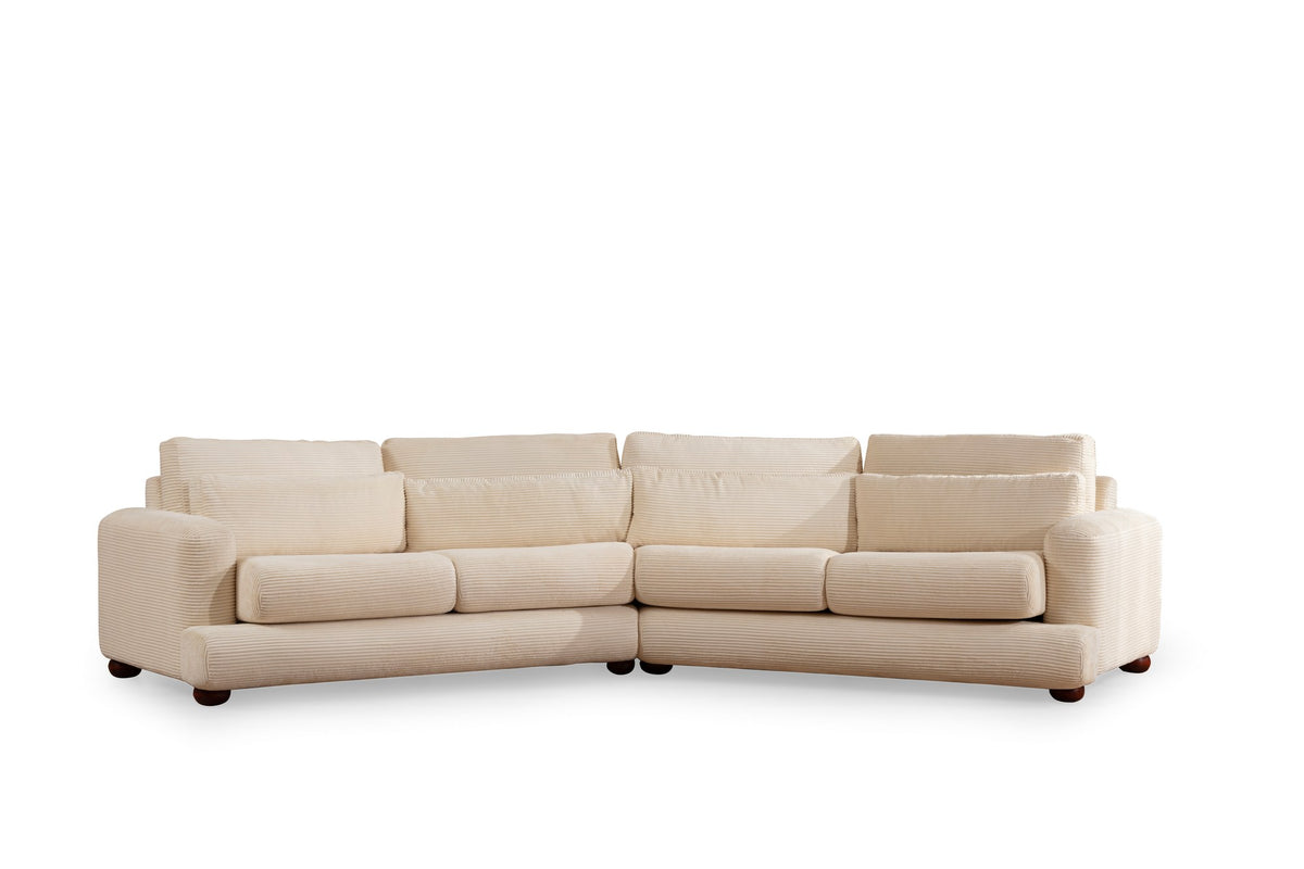 Τετραθέσιος Καναπές Stylida Αριστερός Μπεζ 105x90 εκ.