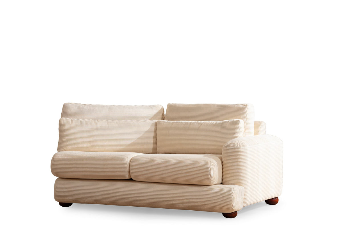 Τετραθέσιος Καναπές Stylida Αριστερός Μπεζ 105x90 εκ.