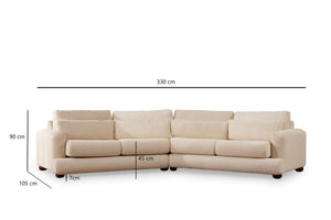 Τετραθέσιος Καναπές Stylida Αριστερός Μπεζ 105x90 εκ.
