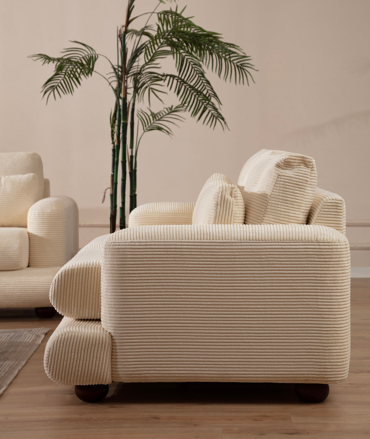 Τριθέσιος Καναπές Stylida Μπεζ 105x105x90 εκ.