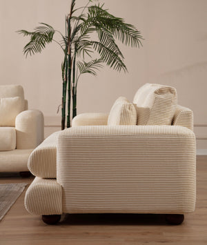 Τριθέσιος Καναπές Stylida Μπεζ 105x105x90 εκ.