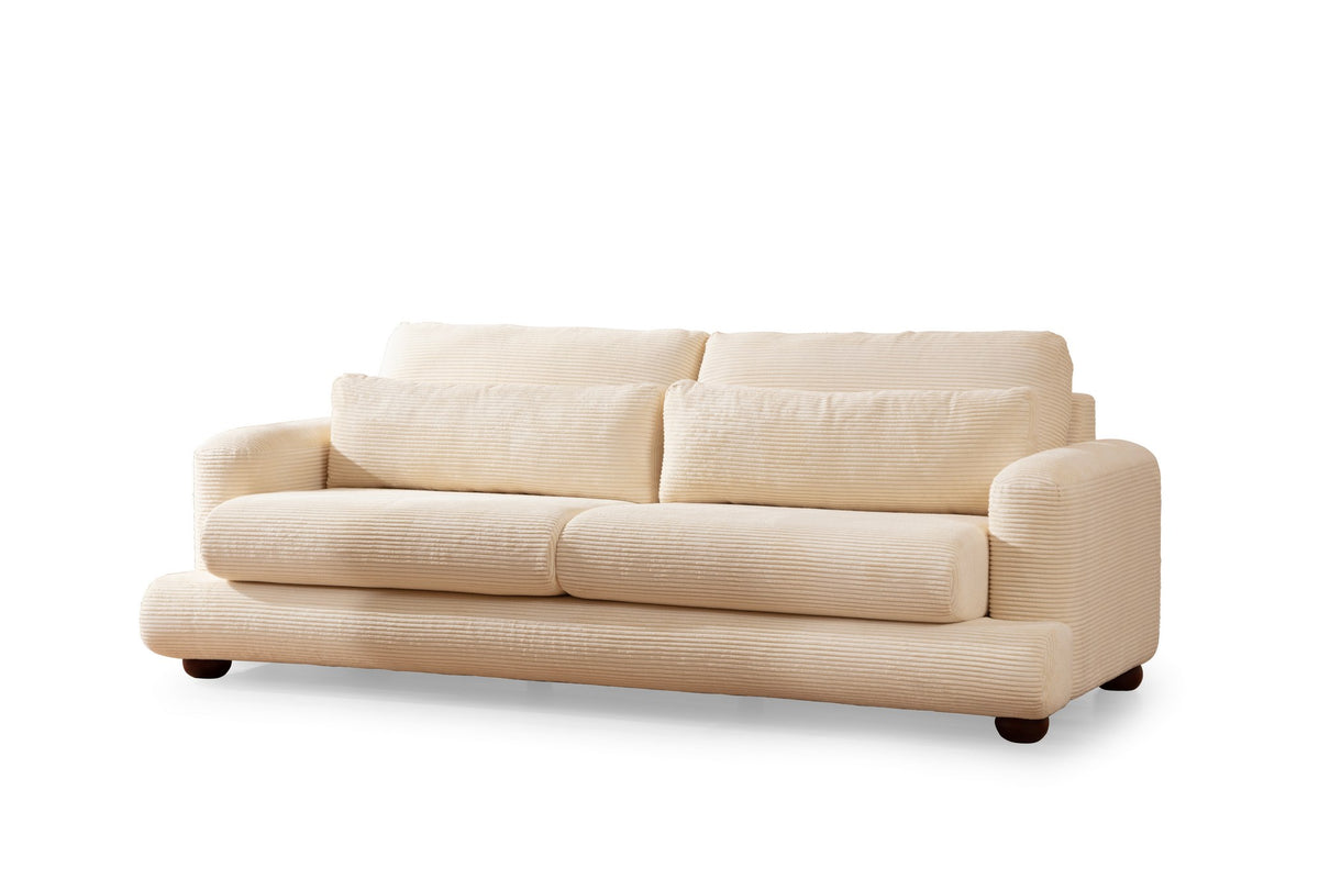 Τριθέσιος Καναπές Stylida Μπεζ 105x105x90 εκ.