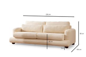 Τριθέσιος Καναπές Stylida Μπεζ 105x105x90 εκ.