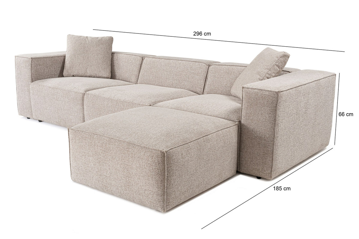Γωνιακός Καναπές Katapola Μόκα 193x65 εκ.