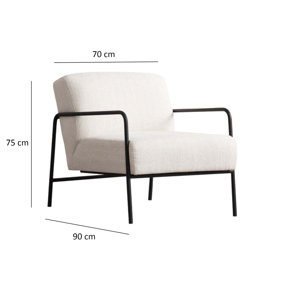 Πολυθρόνα Aegiali Λευκό 90x70x75 εκ.