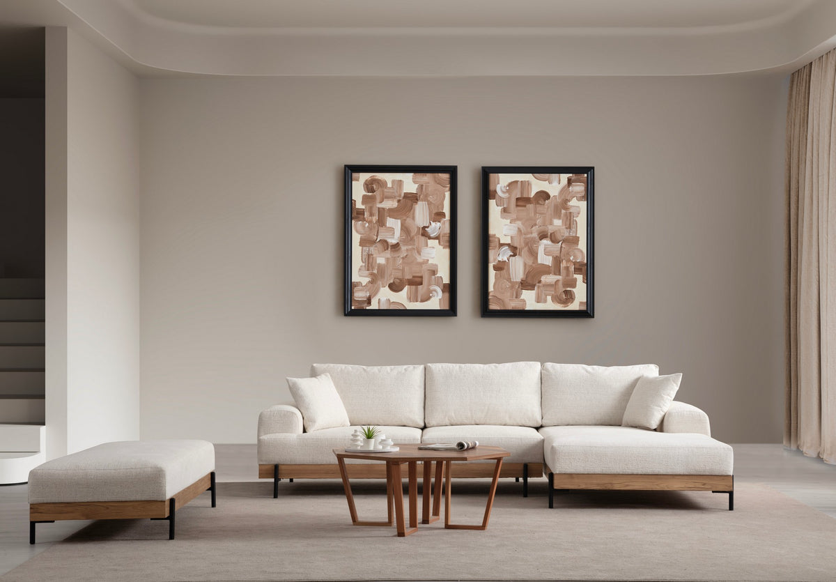 Γωνιακός Καναπές Nisaki Δεξιά Γωνία Λευκό 98x170x78 εκ.