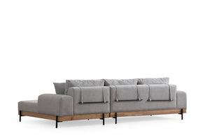 Γωνιακός Καναπές Nisaki Δεξιά Γωνία Γκρι 98x170x78 εκ. Κωδ. Oak