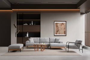 Γωνιακός Καναπές Nisaki Δεξιά Γωνία Γκρι 98x170x78 εκ. Κωδ. Oak