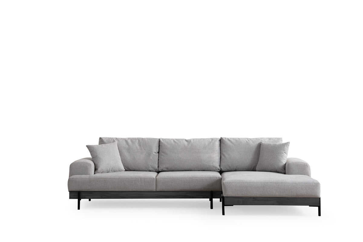 Γωνιακός Καναπές Nisaki Δεξιά Γωνία Γκρι 98x170x78 εκ. Κωδ. Black