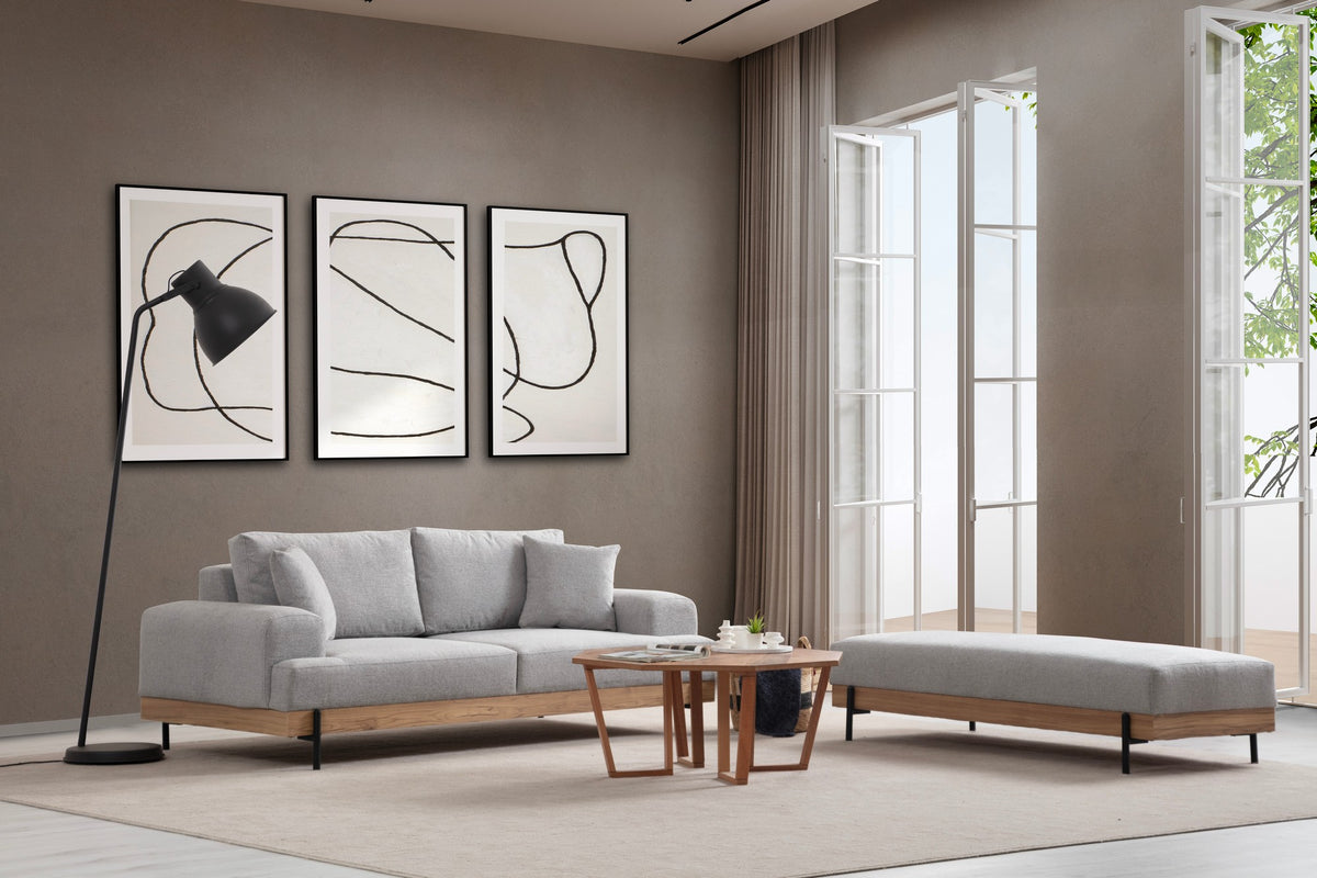 Πουφ Aegiali Γκρι 68x158x38 εκ.