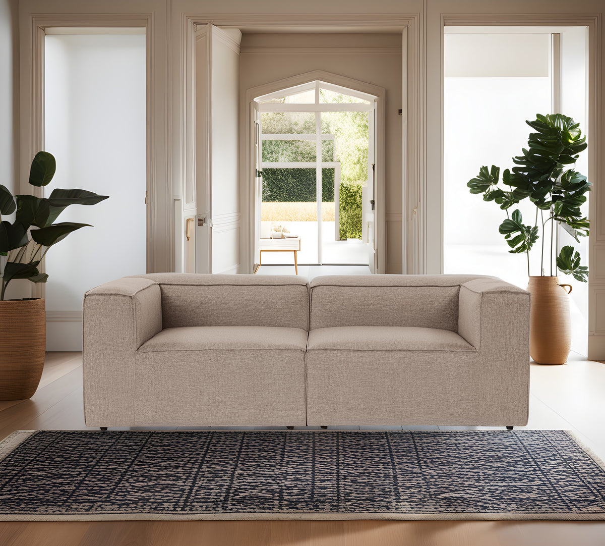 Διθέσιος Καναπές Serifos Καφέ 214x105x66 εκ.